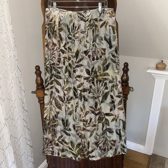 J. Jill Vintage Size 12 Velvet Burn Out Floral Maxi Skirt - Picture 1 of 9
